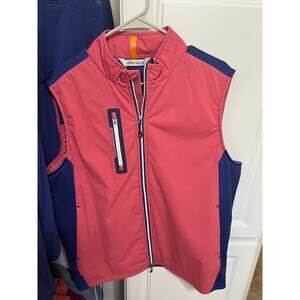 Peter Millar Men's L Red/Blue Hyperlight Fuse Hybrid Vest